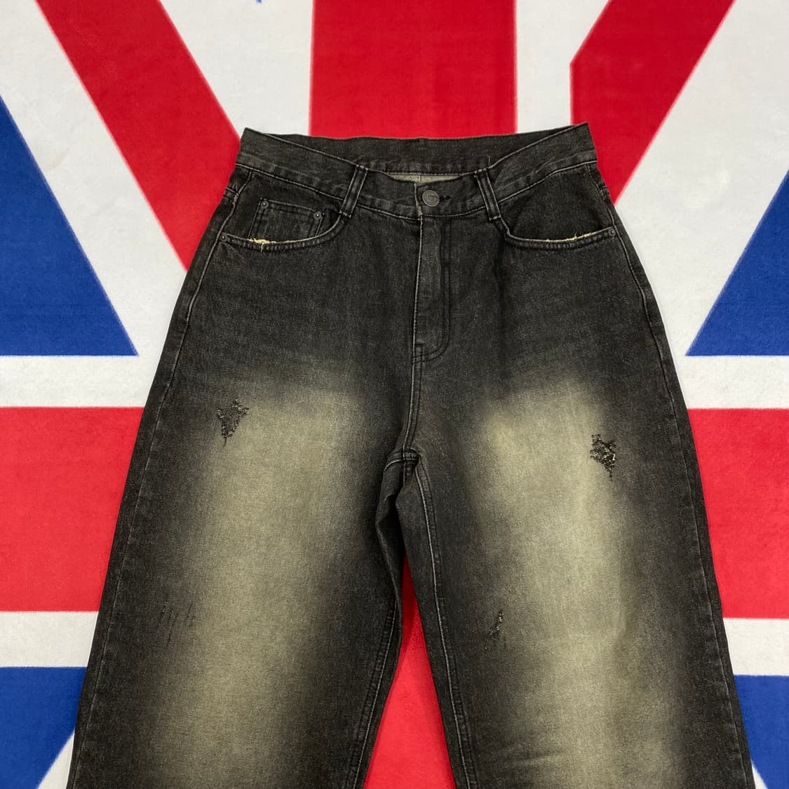 데미지 와이드 흑청팬츠 S  상품이미지2