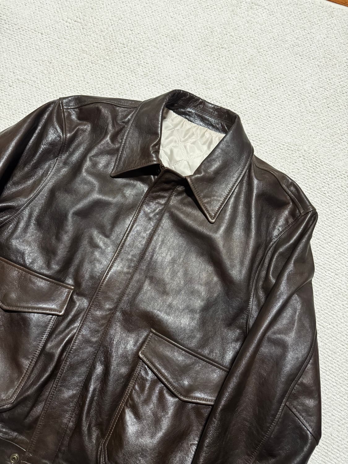 coor 쿠어 베지터블 레더 A-2 자켓 L 상품이미지5