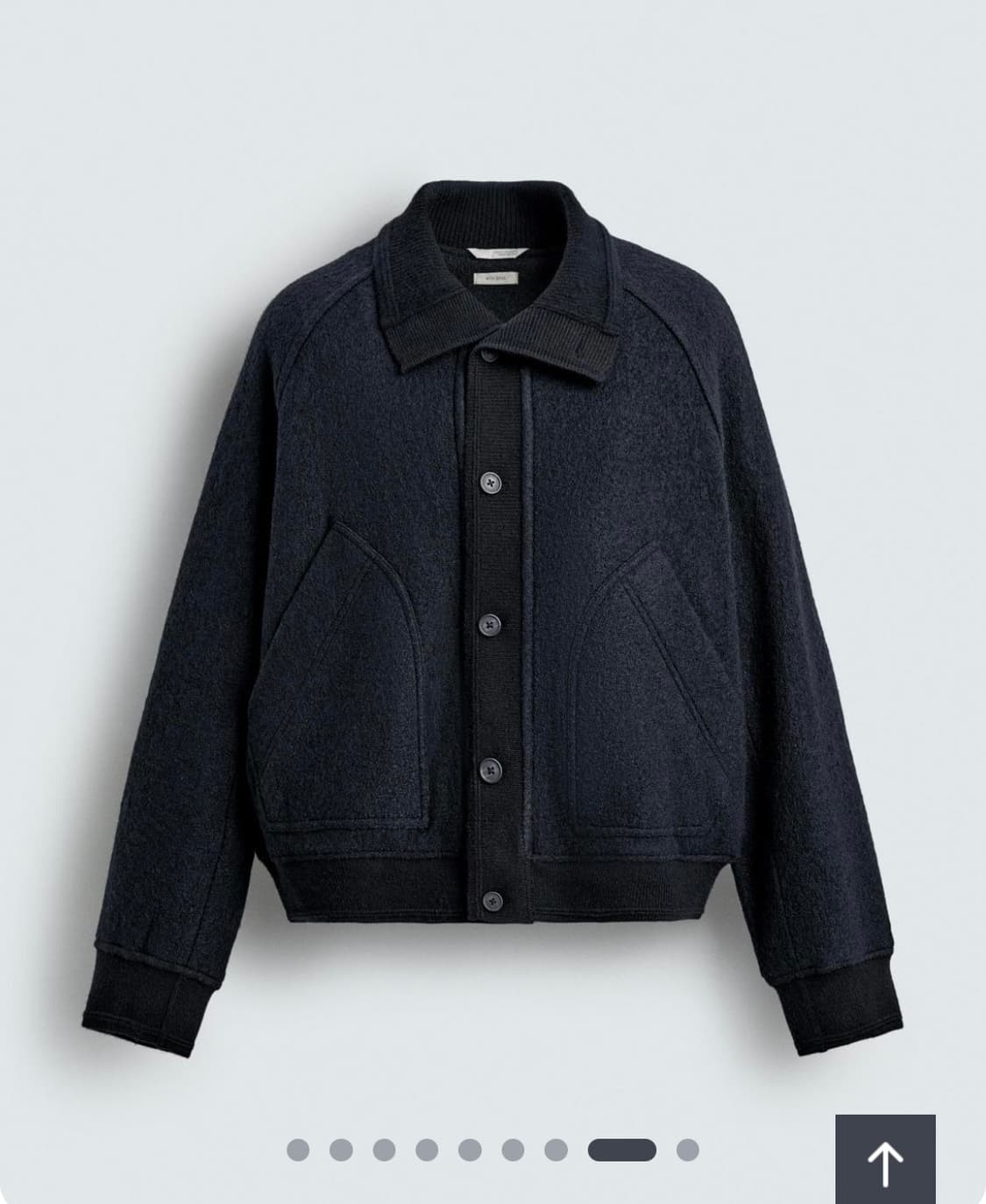 구매원합니다!!             자라 콤비 리브 칼라 점퍼 네이비 상품이미지1