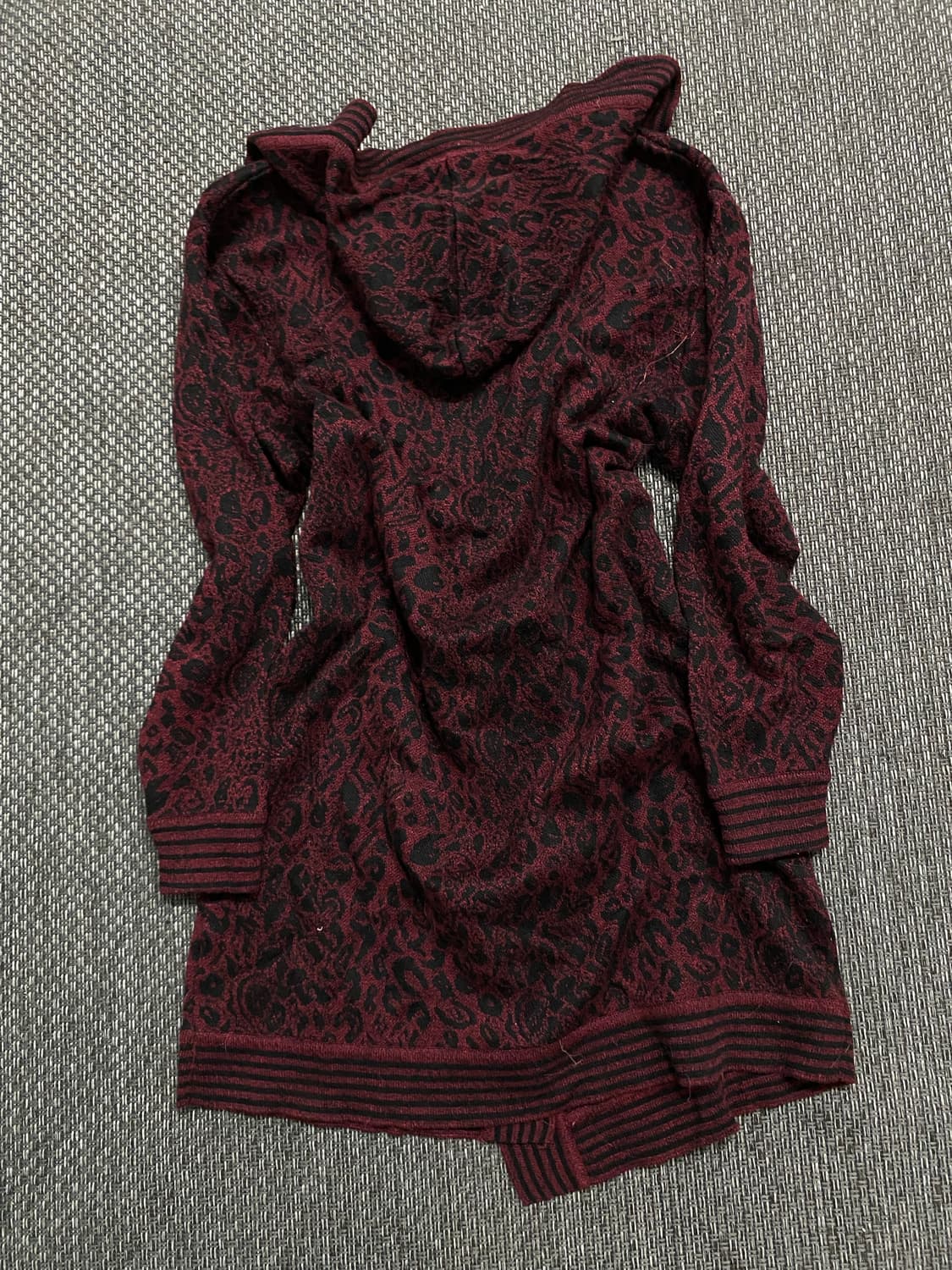 Burgundy Leopard Long Cardigan 상품이미지9