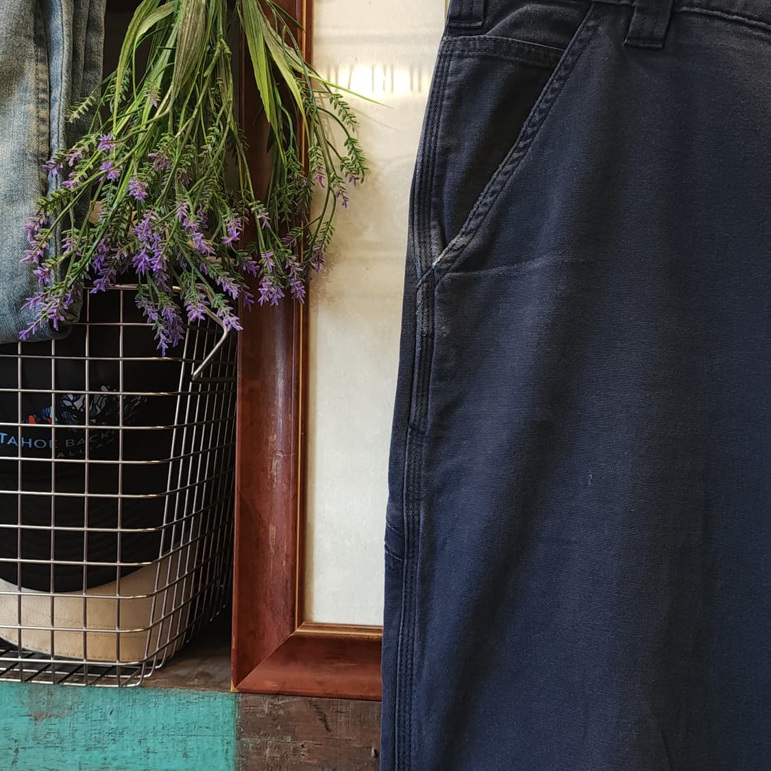 칼하트 싱글니 워크팬츠 릴렉스드 핏 미드나이트 블루 36x36 상품이미지4