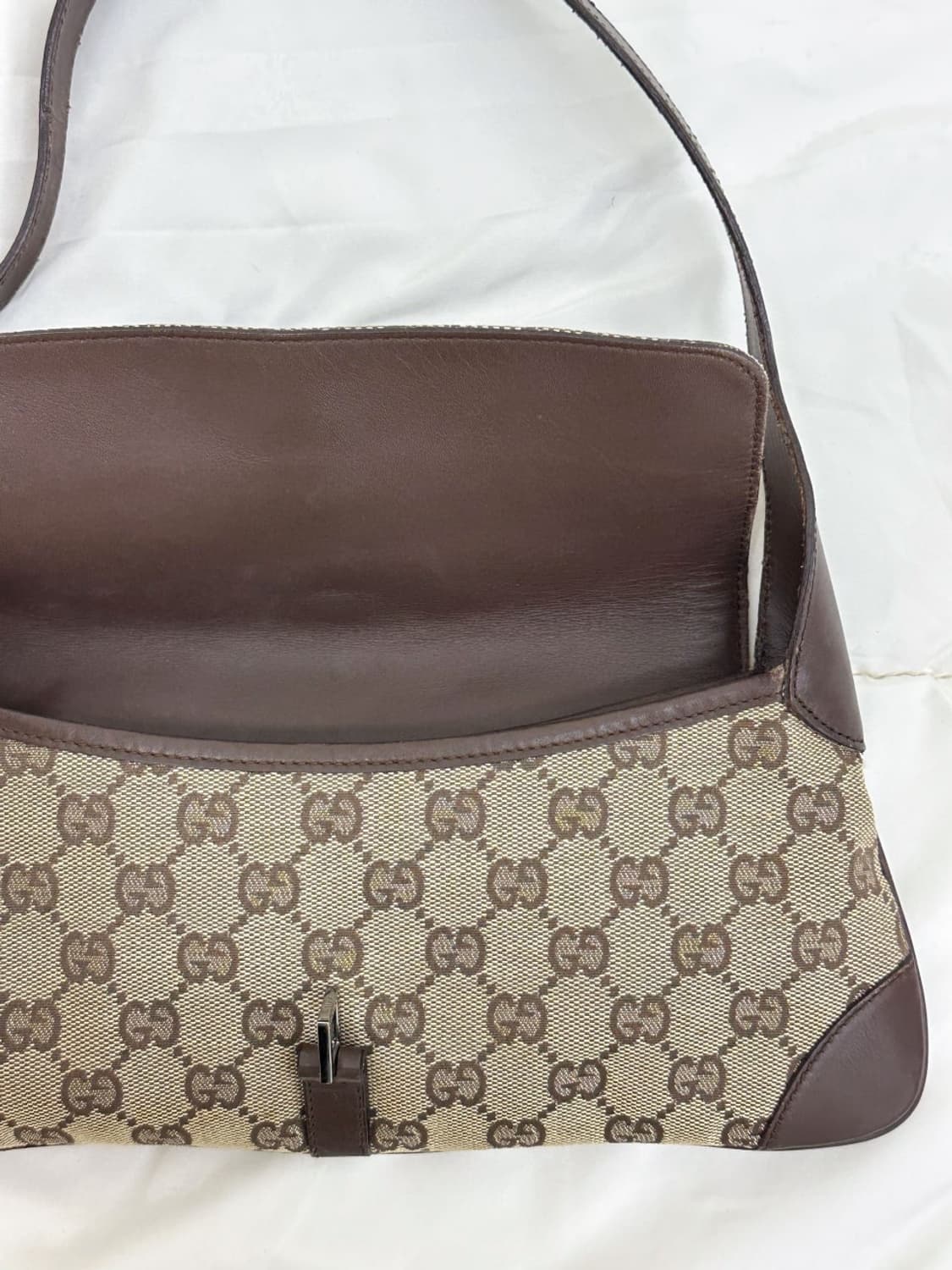 gucci / 구찌 GG 자가드 레더 트리밍 슬림 숄더백  상품이미지8