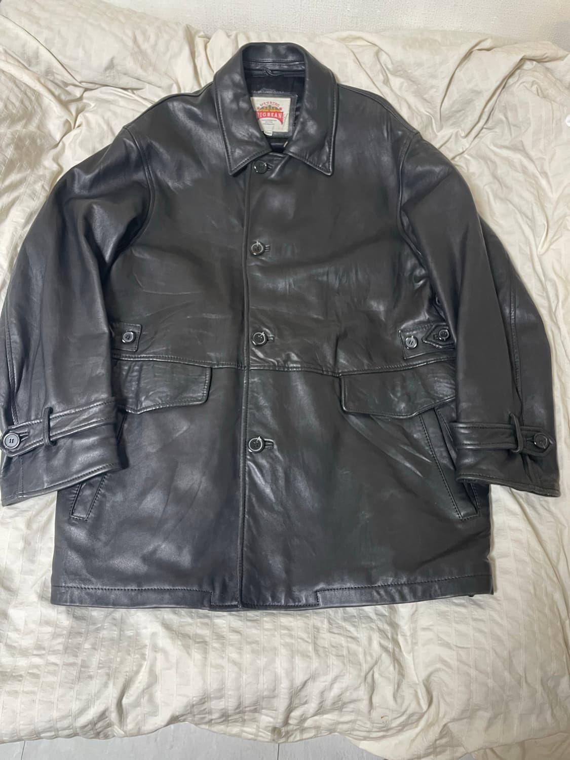 XL 빈티지 양가죽 레더 카코트 상품이미지2