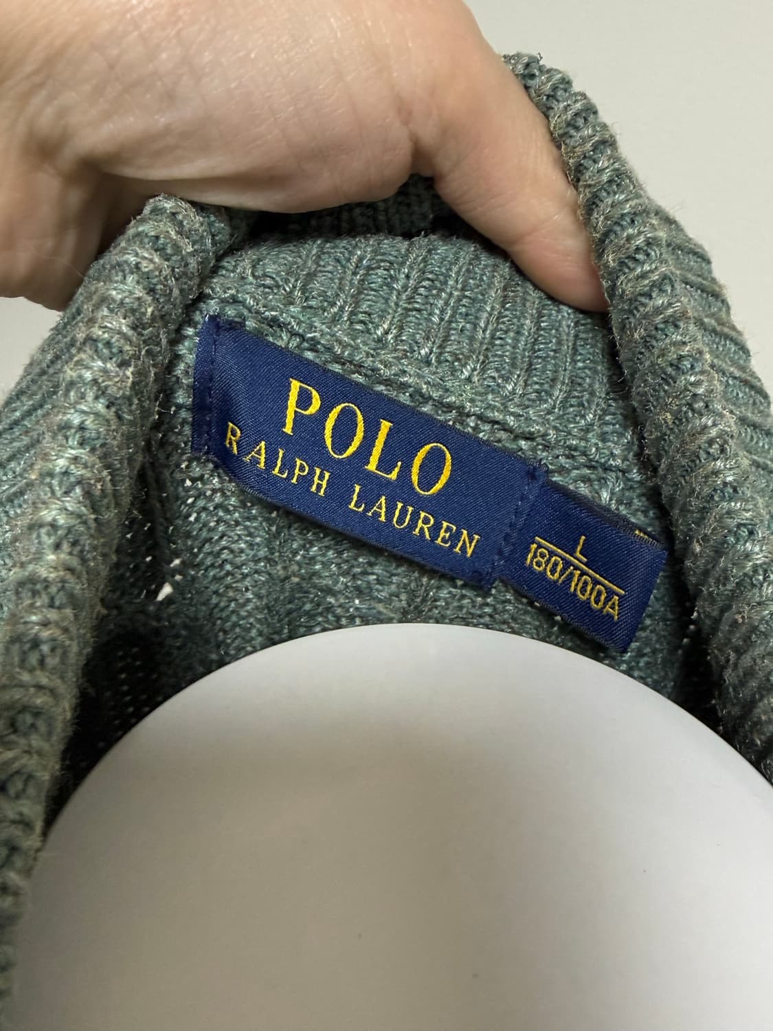 폴로 랄프로렌 카키올리브 반집업 니트 상품이미지6