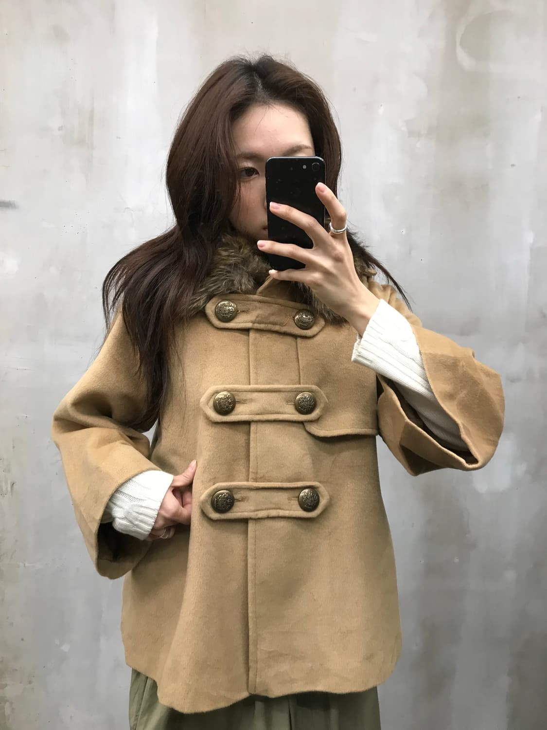 Button fur collar jk  상품이미지5