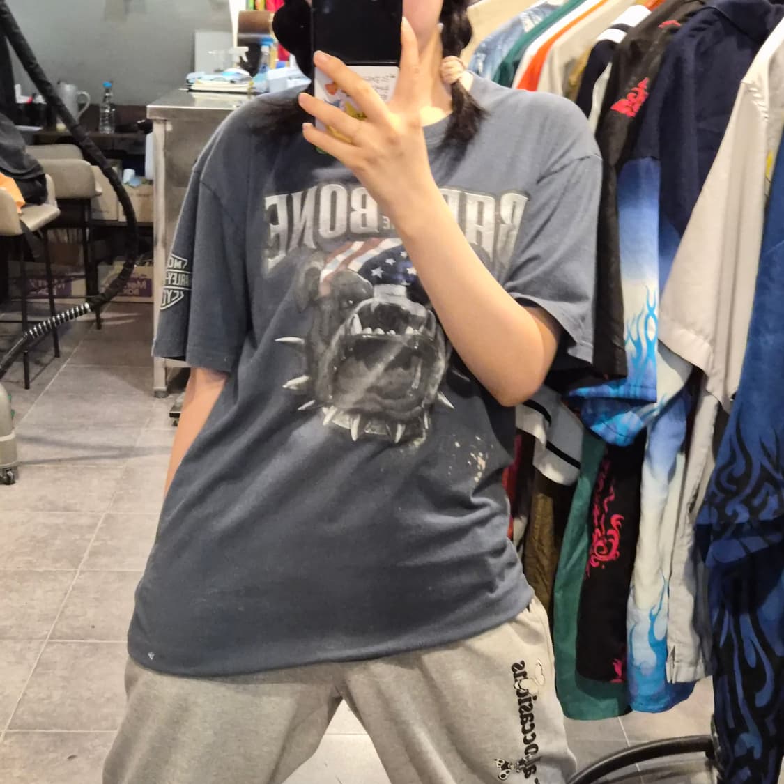 [NO.9] 할리 데이비슨 불독 그래픽 티셔츠 스모키블루 상품이미지3