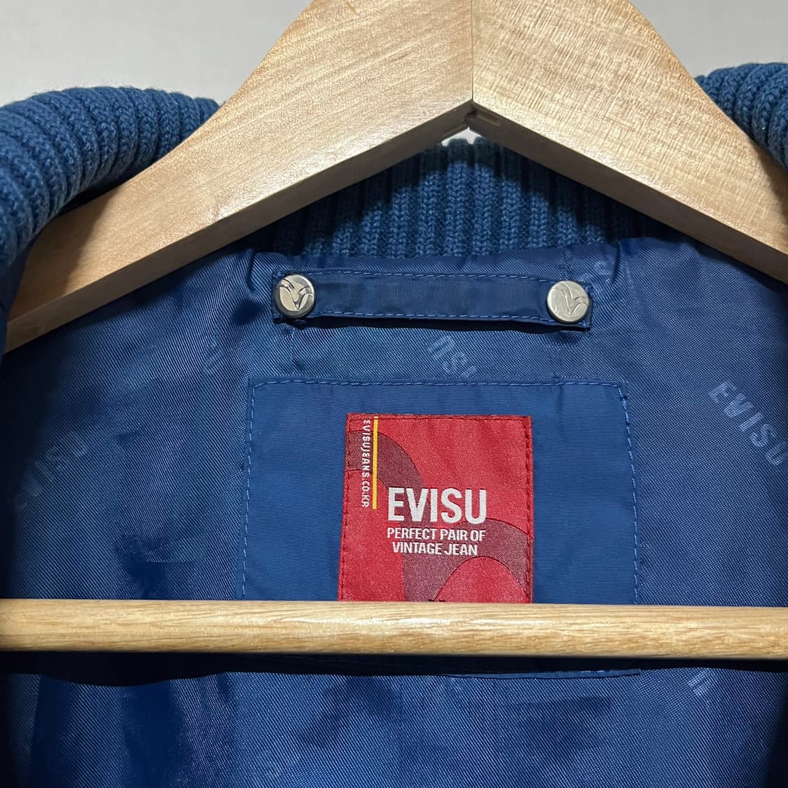 Evisu 블루 퀼팅 자켓 M 상품이미지4