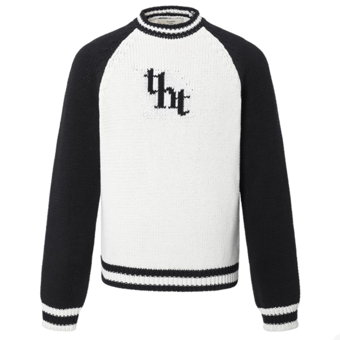 쓰리타임즈 자카드 스웨트셔츠 니트 블랙 상품이미지1