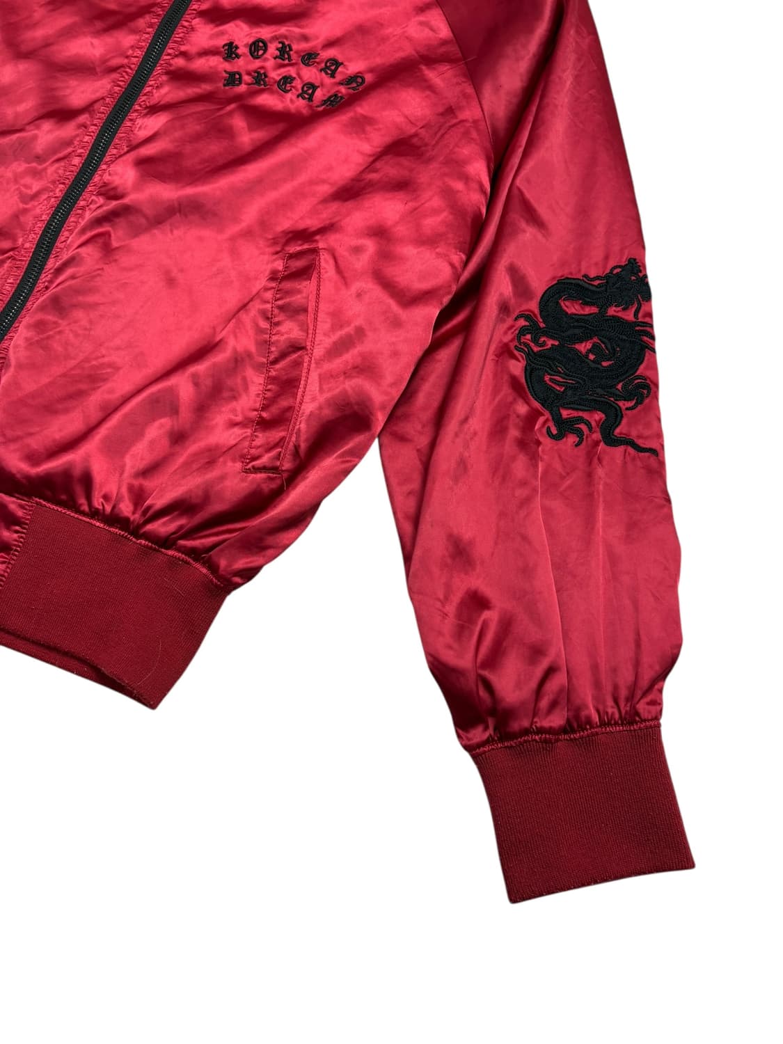 에잇세컨즈 지드래곤 용 자수 스카쟌 자켓 버건디 상품이미지4