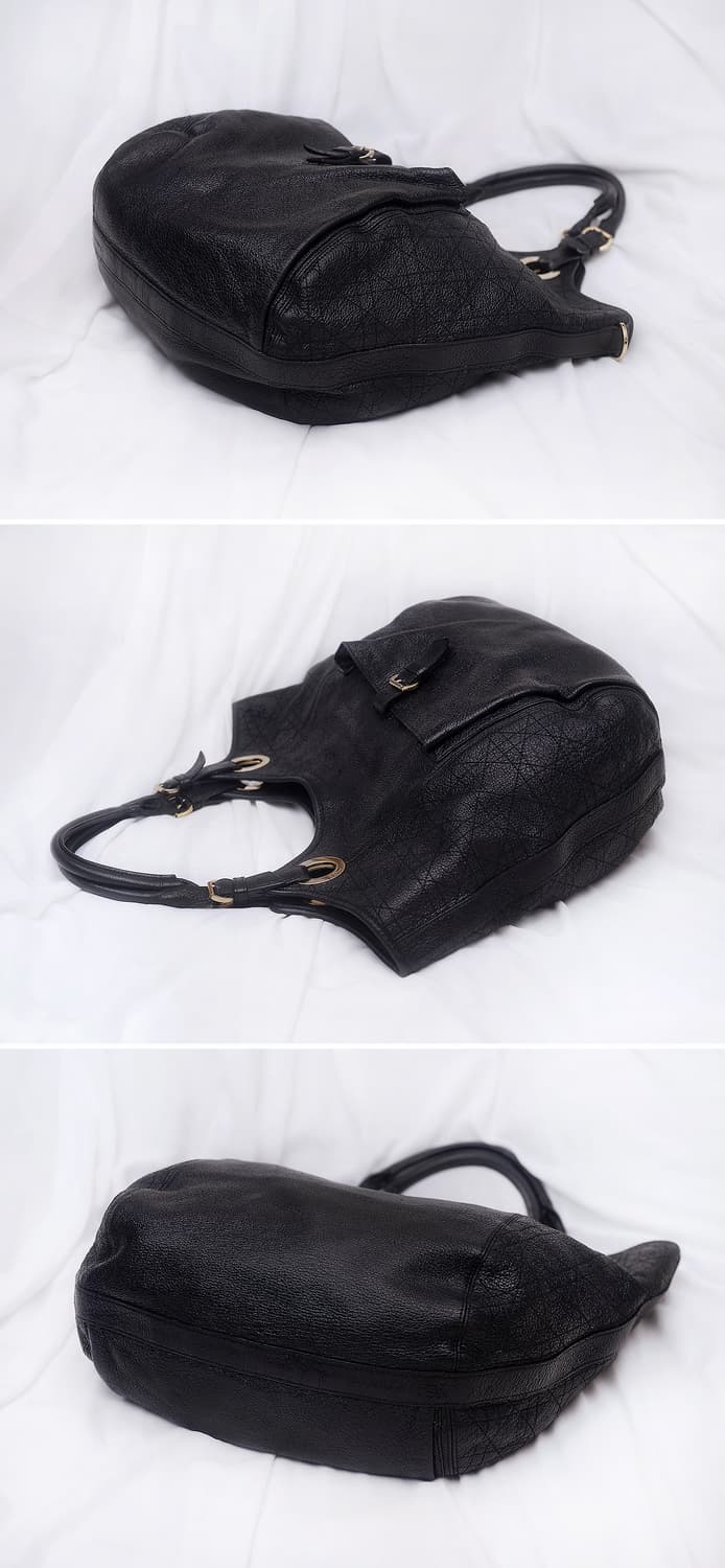 디올 (Dior) 블랙 까나쥬 디어스킨 빅토트.숄더백 상품이미지4