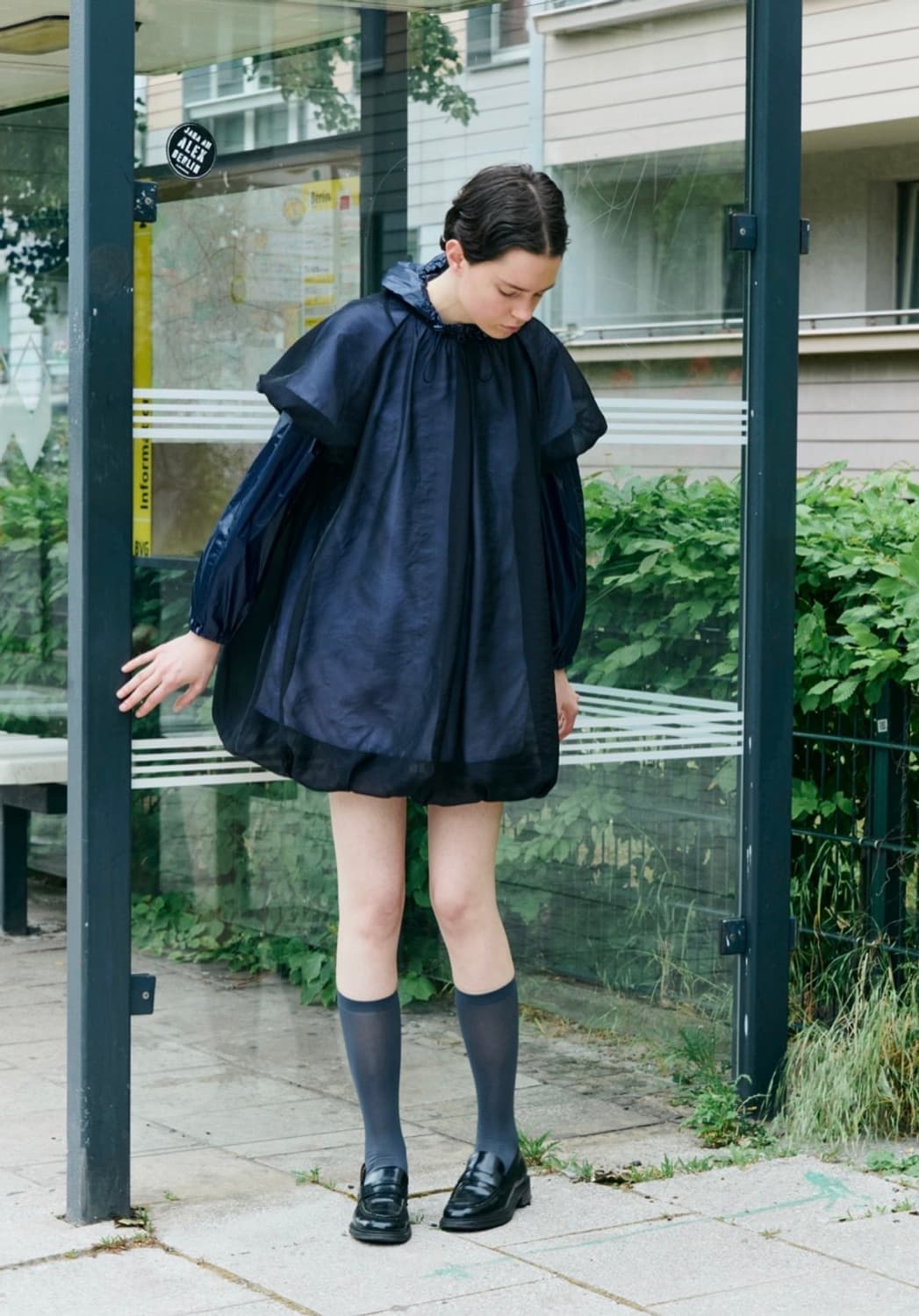 COSMOSS volume mini dress (sheer black) 상품이미지3