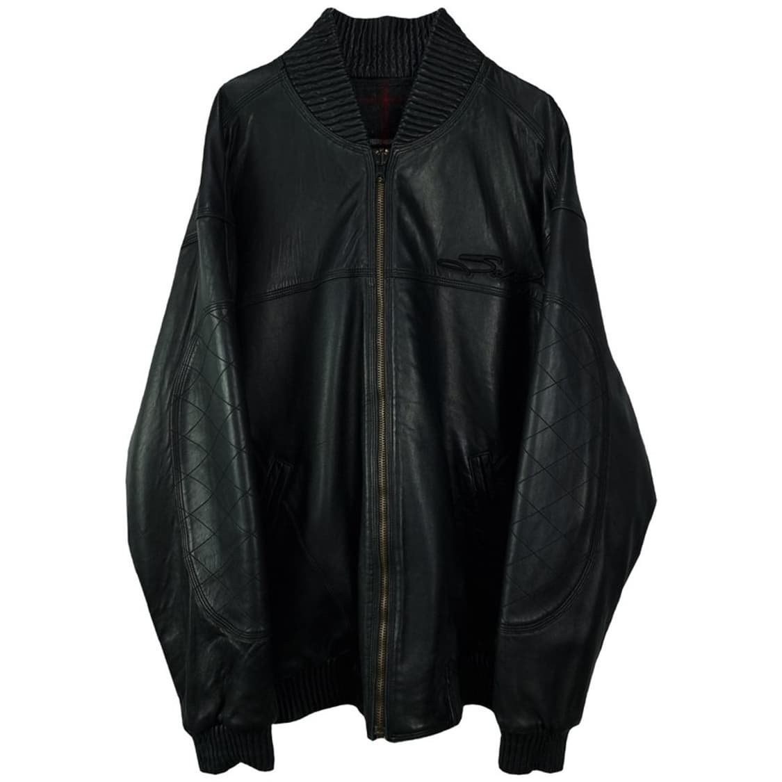 [쇼트] 리버시블 빅스이즈 쉽스킨 양가죽 레더 봄버 자켓 P01576 상품이미지3