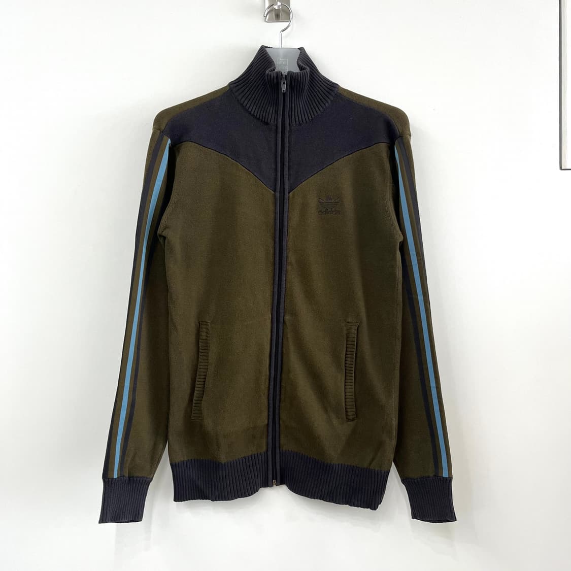 아디다스 00s 올드스쿨 카키 브라운 니트 집업 상품이미지2