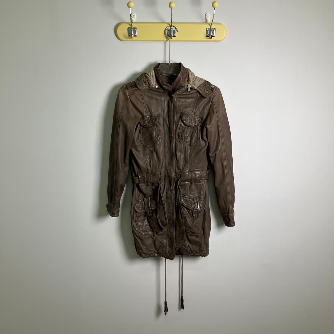 조르지오 브라토 후드 가죽 자켓 상품이미지1