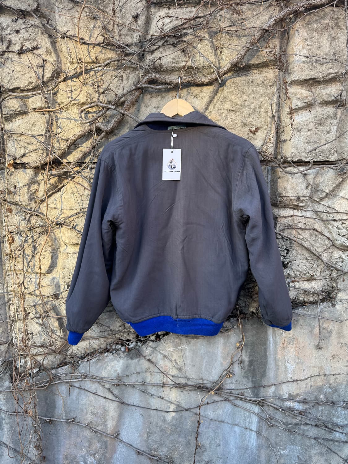 80~90s 빈티지 리버시블 울 코튼 봄버 블루종 워크 자켓 상품이미지9