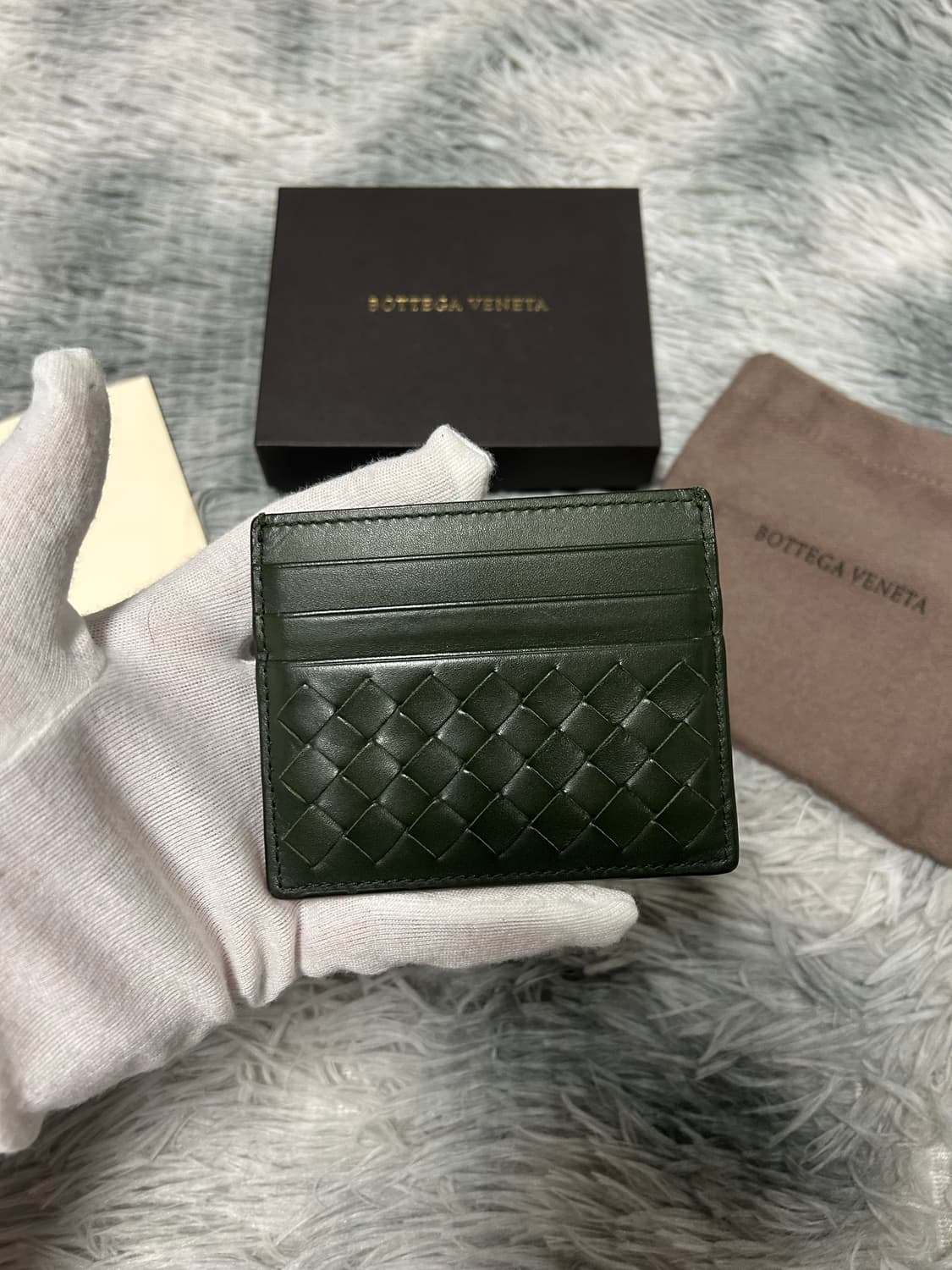 [당일발송] 보테가베네타 인트레치아토 카드지갑 딥 그린 상품이미지2