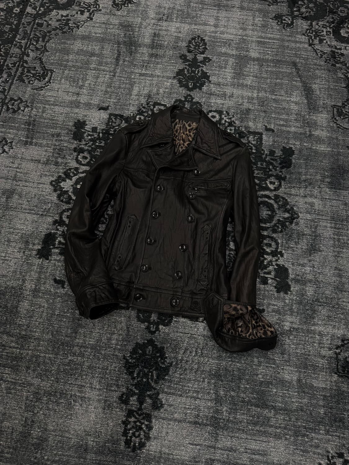 Roen 00s archive double leather jacket 상품이미지1