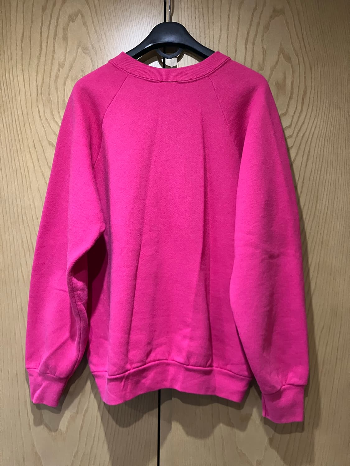 빈티지 USA 90s 프룻오브더룸 50/50 핑크 무지 스웻셔츠 M 상품이미지3