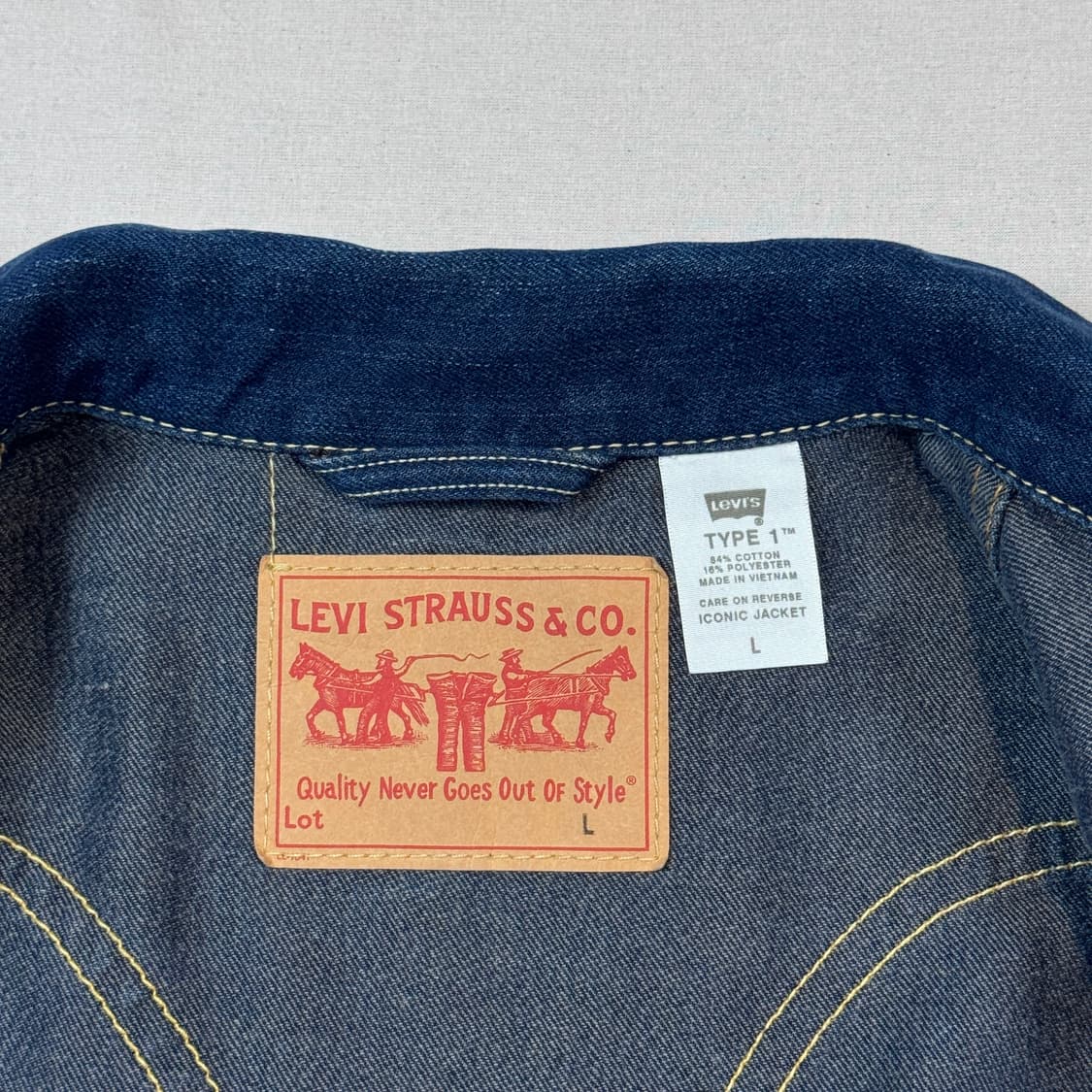 L) 리바이스 아이코닉 데님자켓 TYPE 1 진청 데님 청자켓 상품이미지7