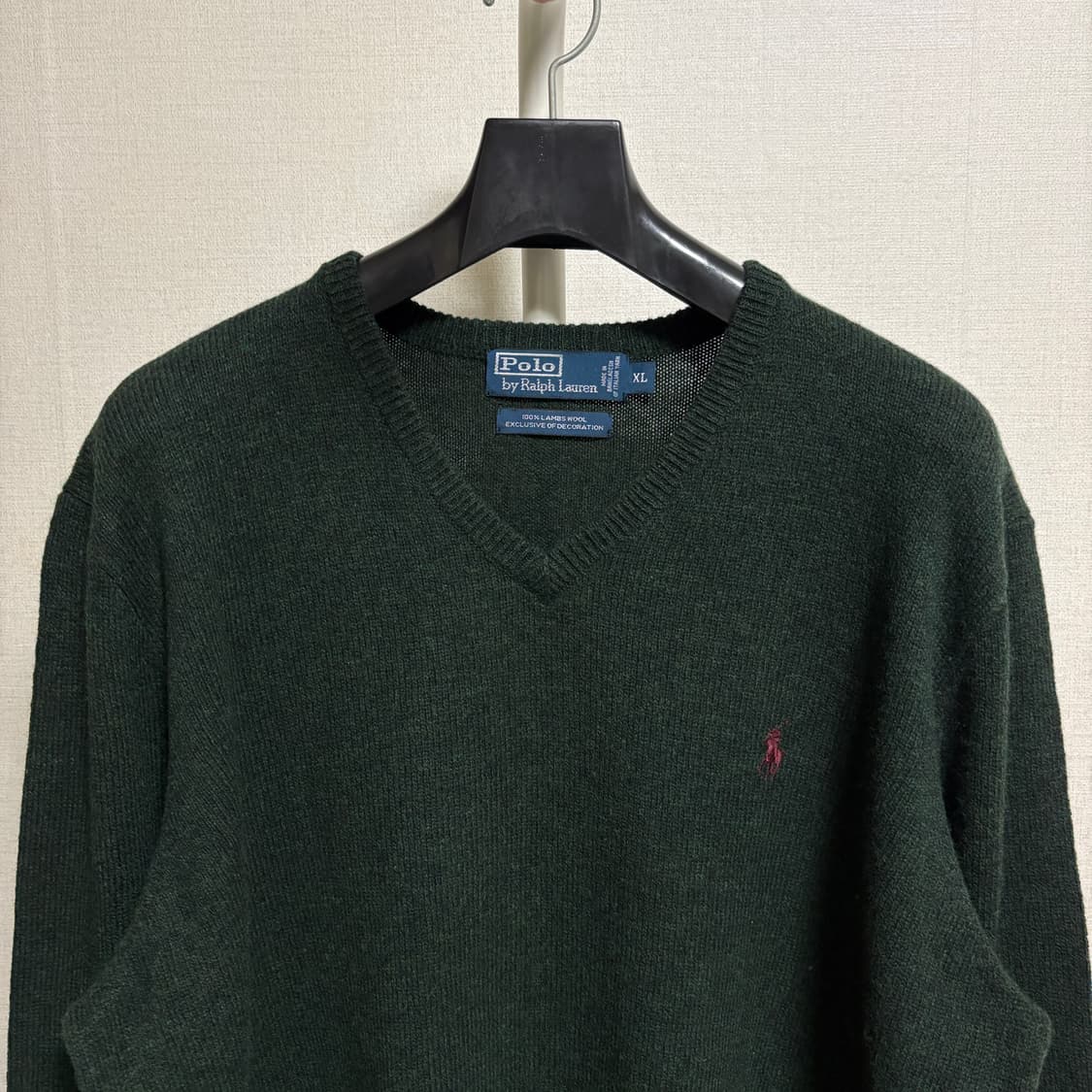 폴로 랄프로렌 램스울 V넥 니트 / 딥그린, XL 상품이미지2