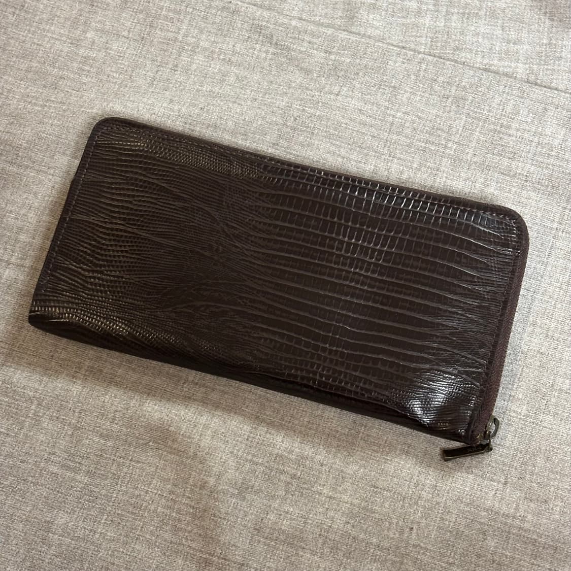 일본구매 고급 다크 브라운 장지갑 남녀공용 상품이미지2