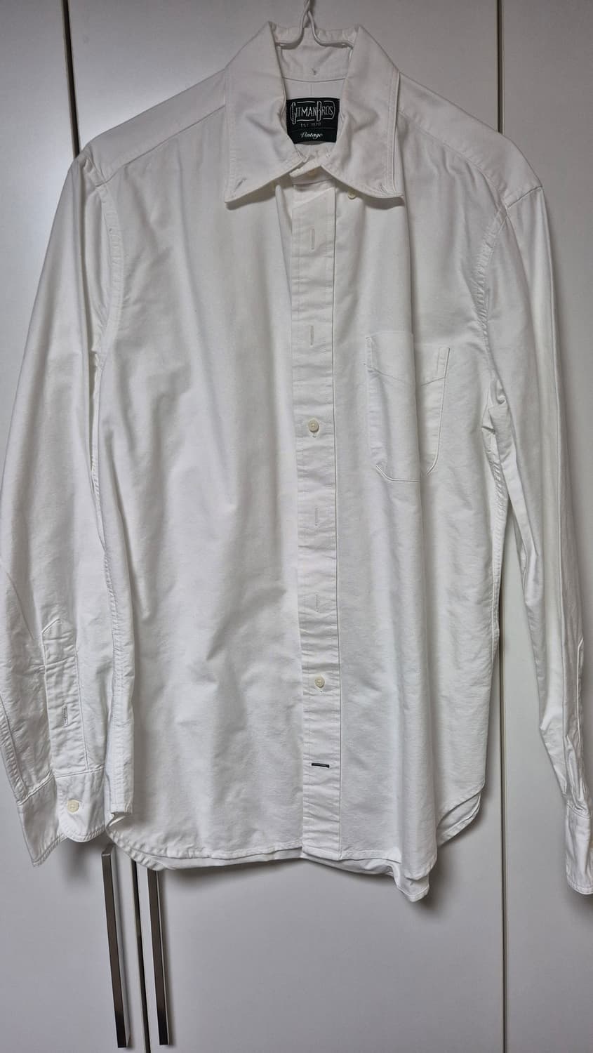 짓먼 빈티지 옥스포드 버튼다운 셔츠 화이트 100사이즈 상품이미지1
