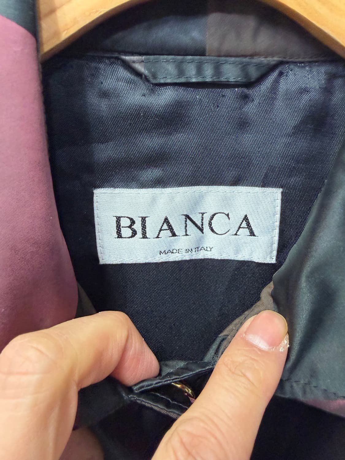 정품) BIANCA 비앙카 이태리 루즈핏 체크 패턴 자켓 77-88 상품이미지6