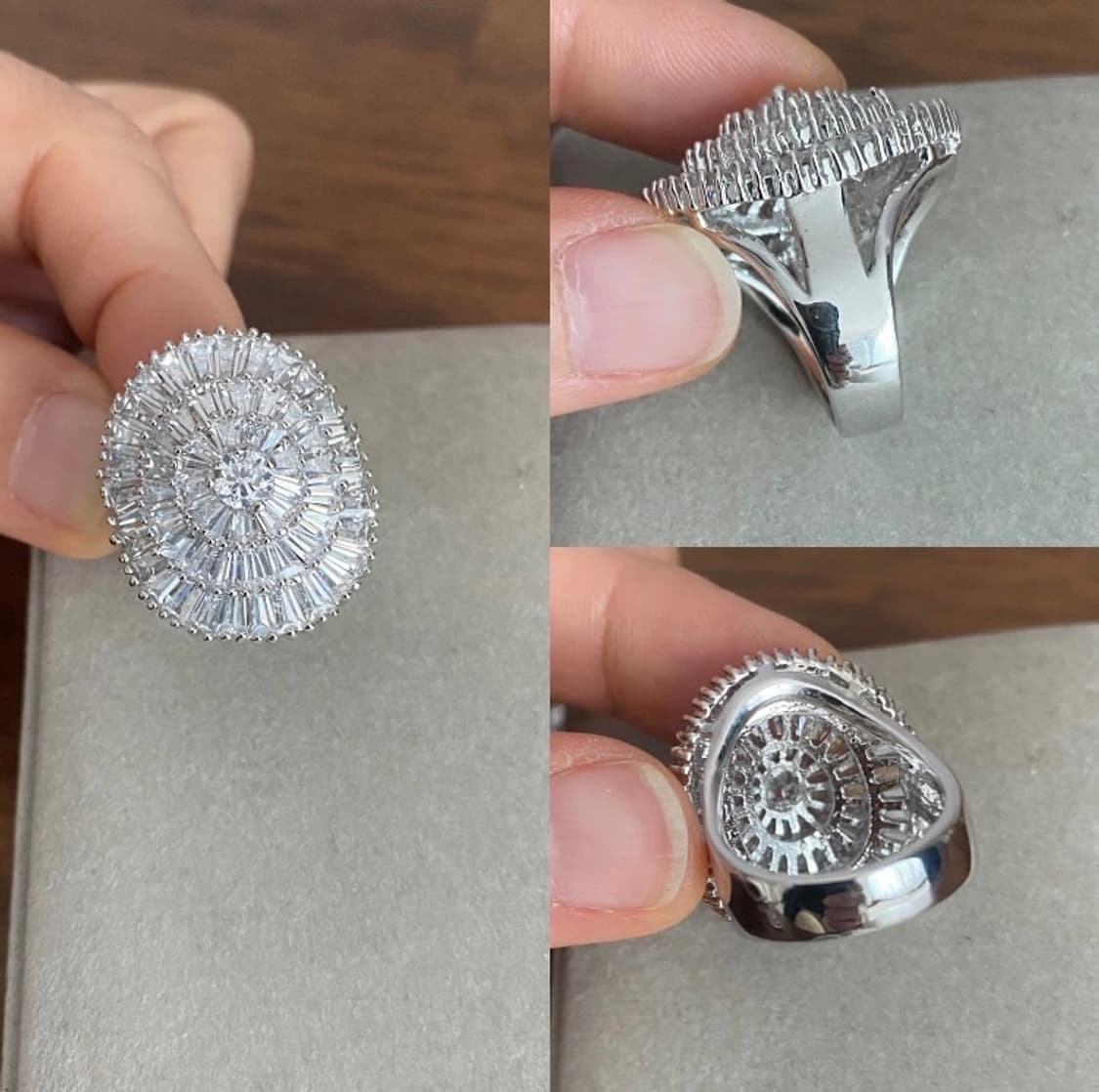 큐빅 반지 귀걸이 목걸이 세트 상품이미지3