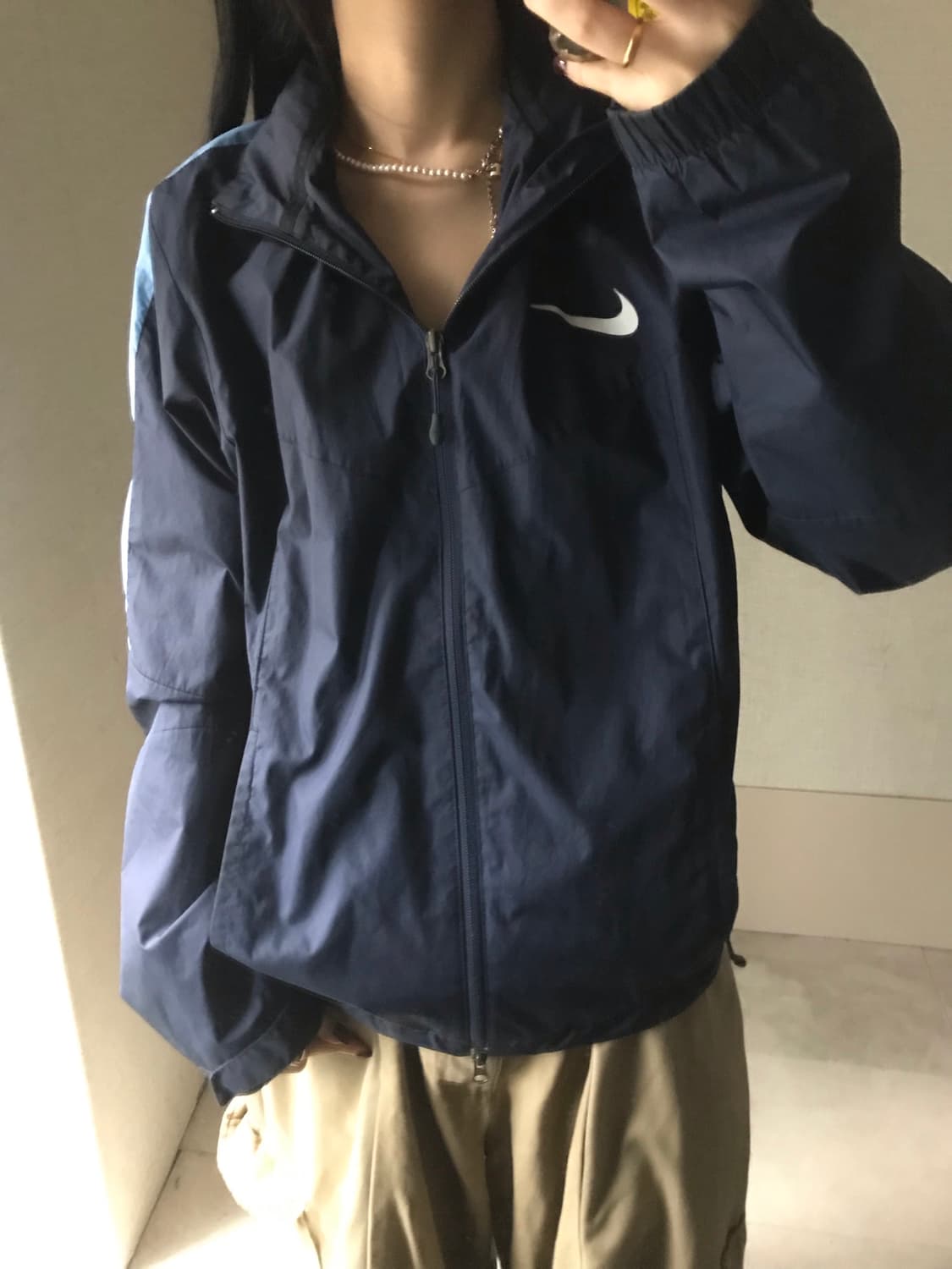 나이키 네이비 연하늘 바람막이 상품이미지1