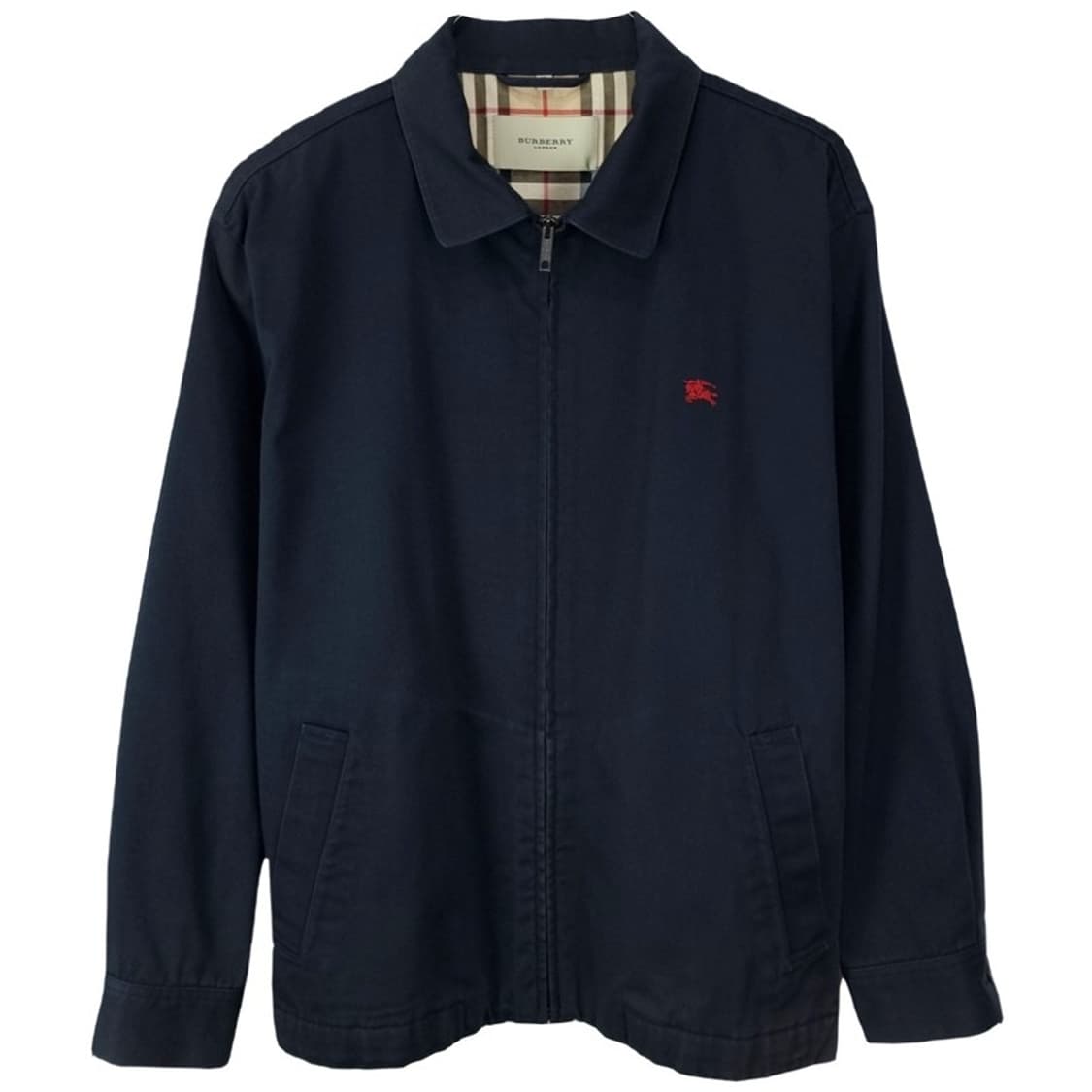 [버버리] 로고 자수 스윙탑 집업 자켓 네이비 P01500 상품이미지2