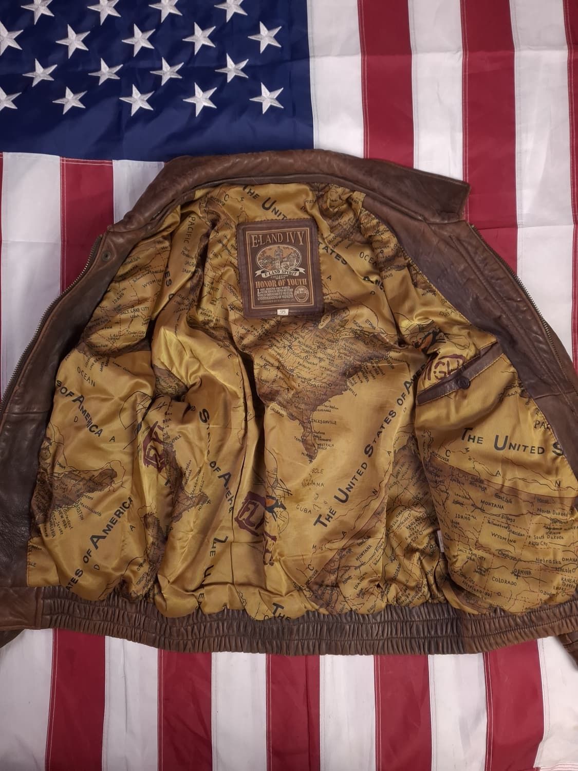 80's 국내산 빈티지 리얼레더 항공자켓 상품이미지8