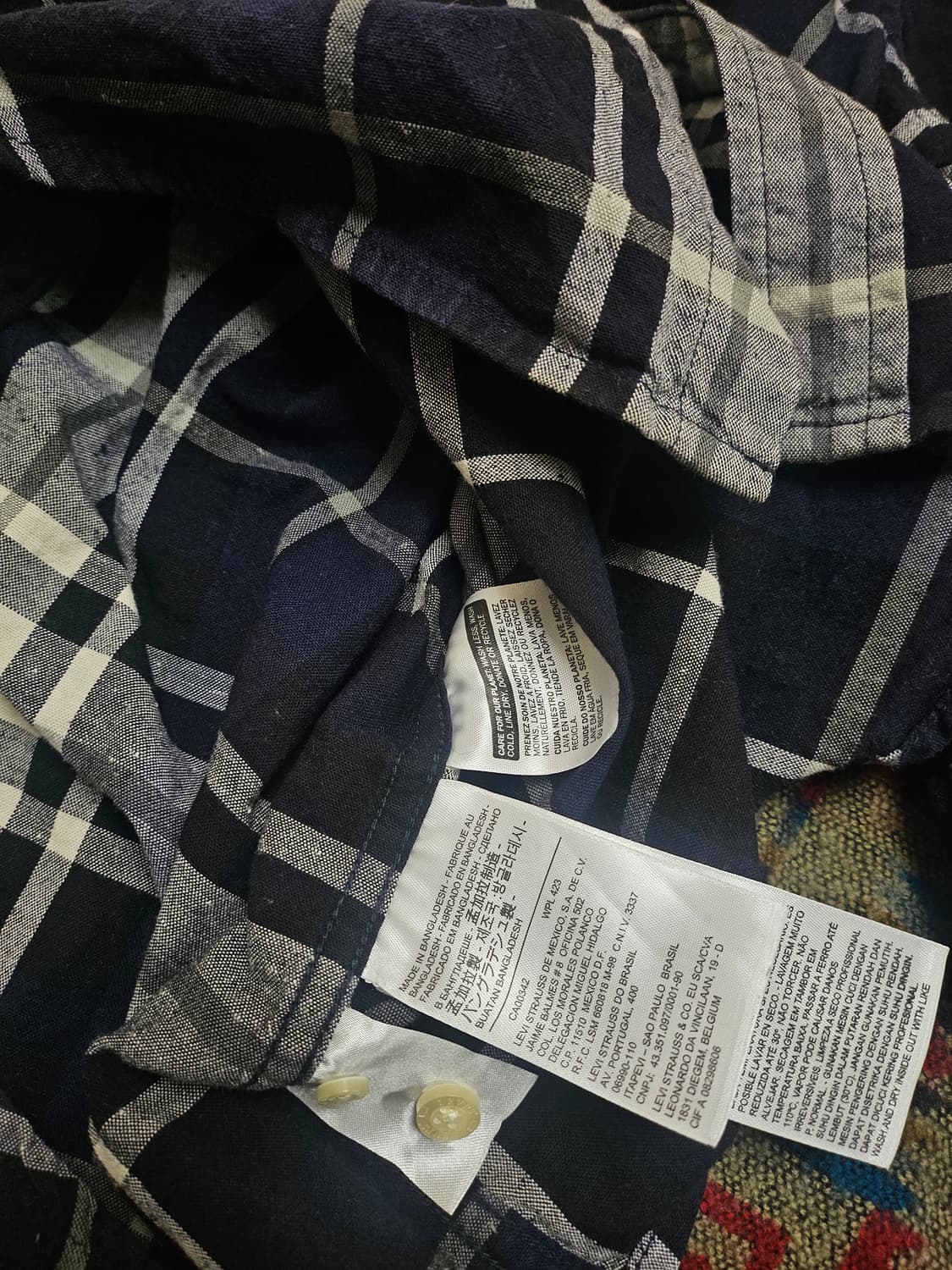 Levis 코튼 체크 셔츠 L 상품이미지6