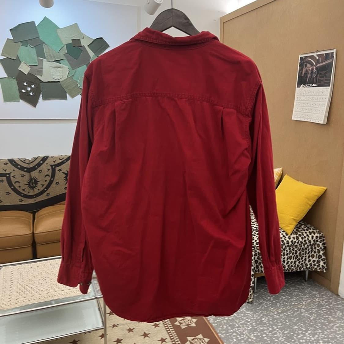 칼하트 FR 올드스쿨 레트로 빈티지 버건디 워크 셔츠 L C10188 상품이미지4