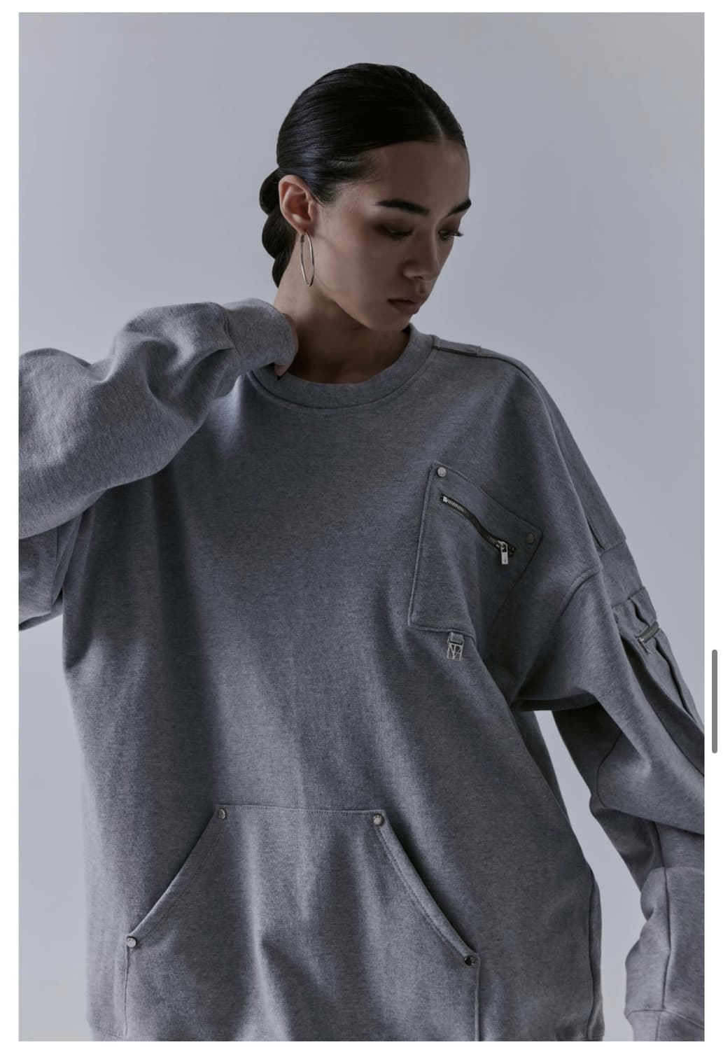 새상품) 트리밍버드 멀티 포켓 오버핏 스웻 셔츠 티셔츠 맨투맨 상품이미지6