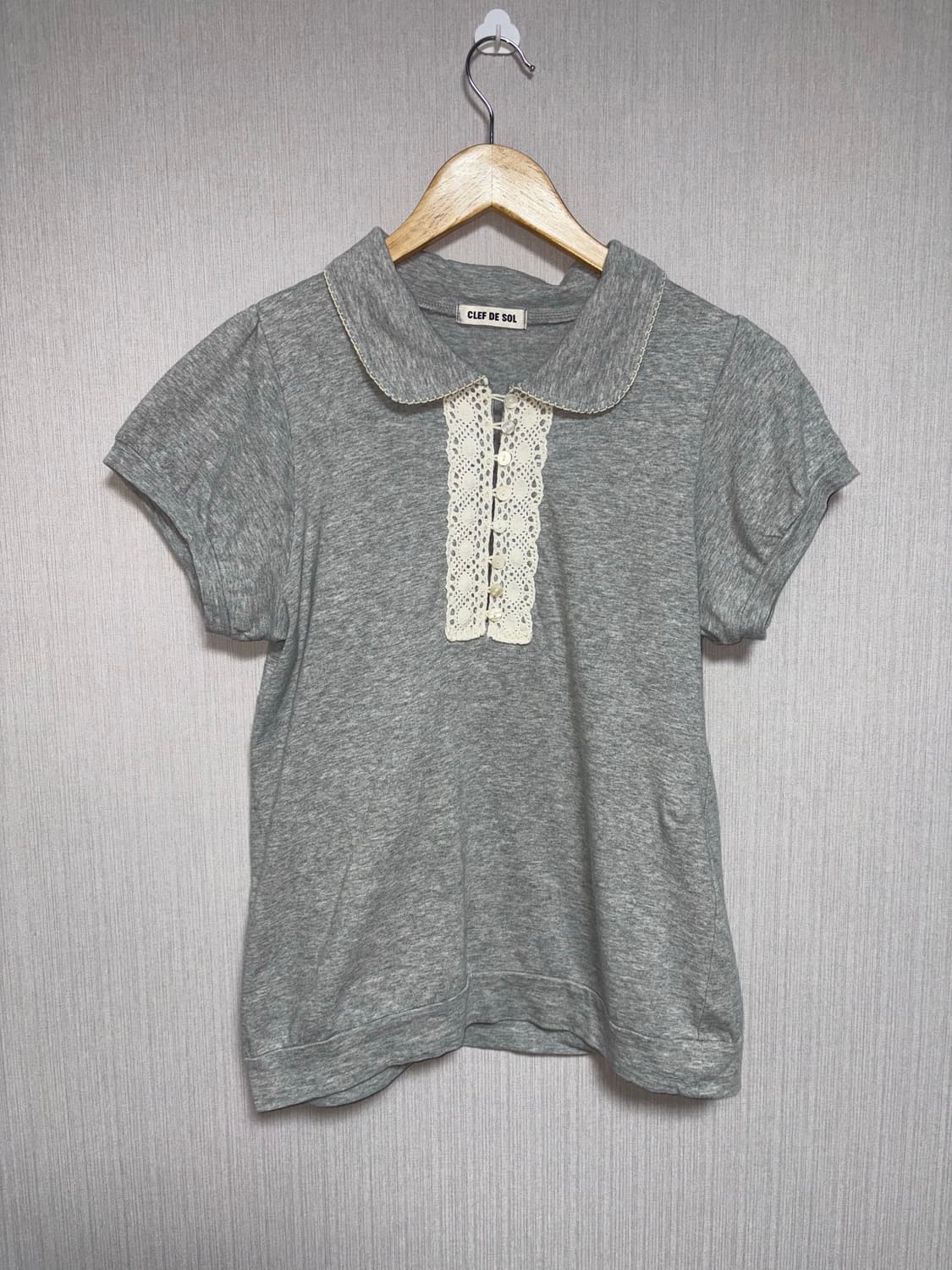 그레이 카라 반소매 티셔츠 상품이미지4