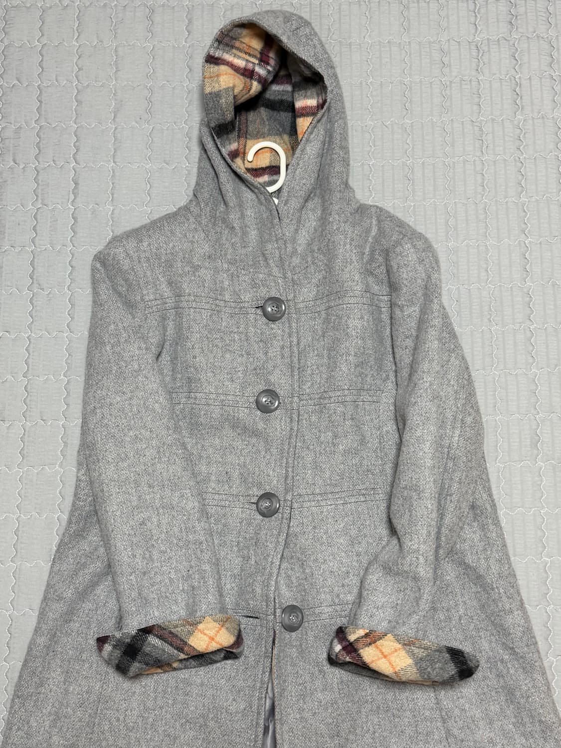 회색 후드 떡볶이 코트 상품이미지1