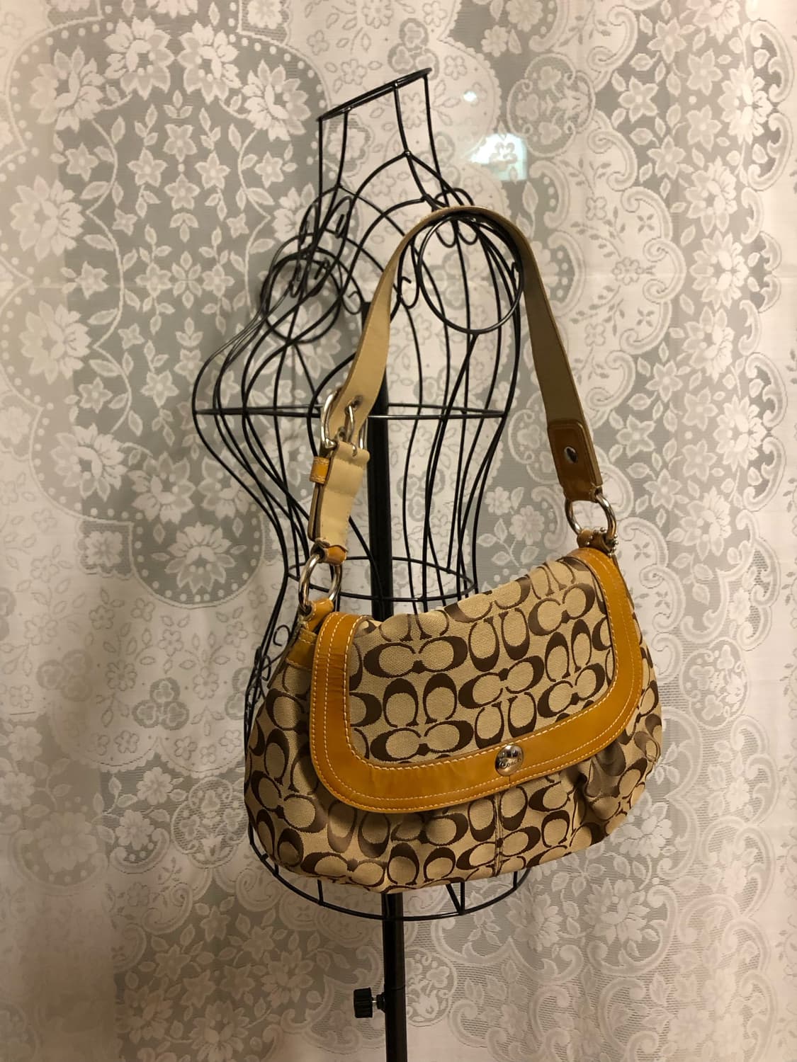 빈티지 코치 웨스턴 카멜 숄더백 상품이미지1