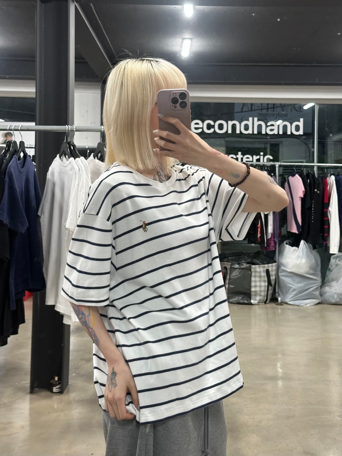 폴로 랄프로렌 스트라이프 반팔 티셔츠 상품이미지1