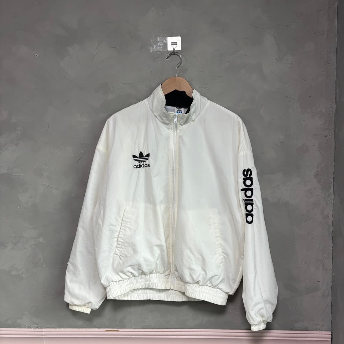 아디다스 올드스쿨 파이어버드 빅로고 트랙탑 바람막이 화이트  상품이미지1