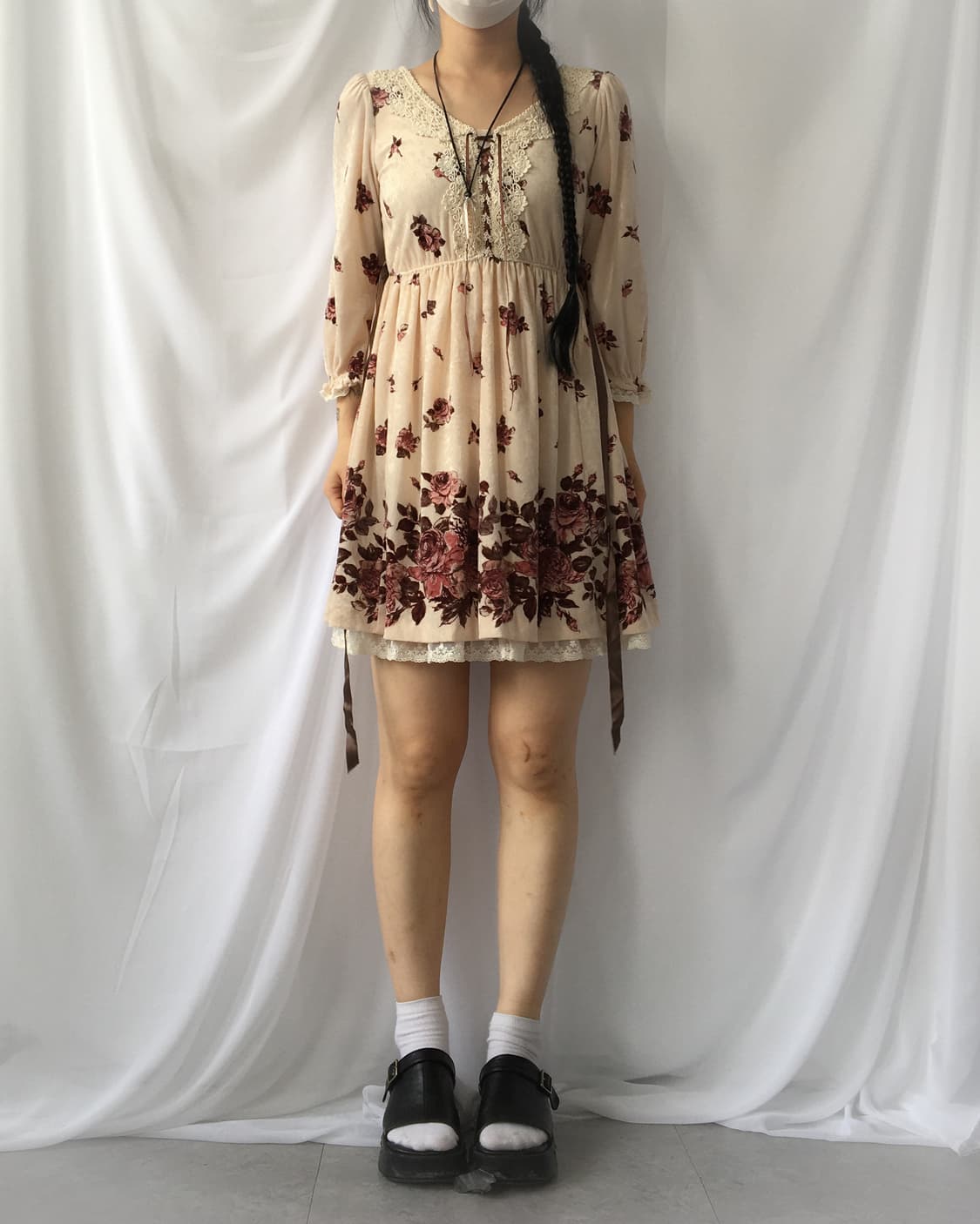 Lest rose velvet onepiece 상품이미지6