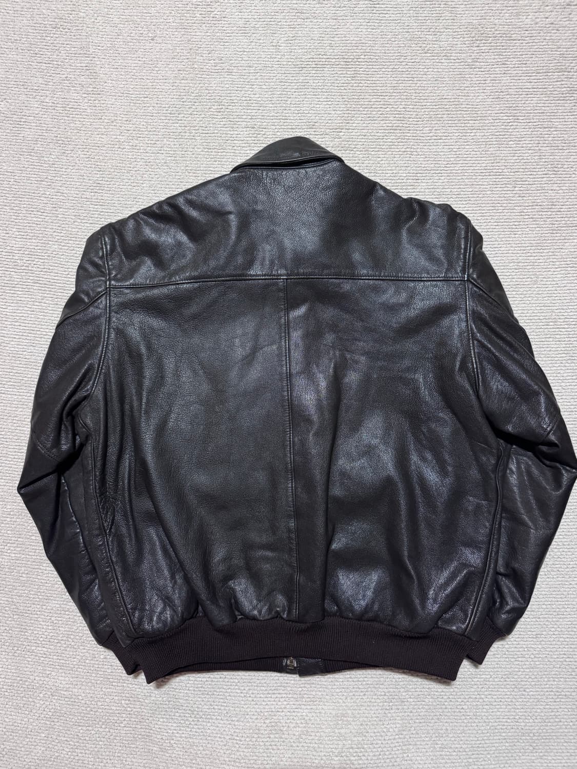 80s USA L.L.Bean A-2 고트스킨 레더 자켓 블랙 L 상품이미지8