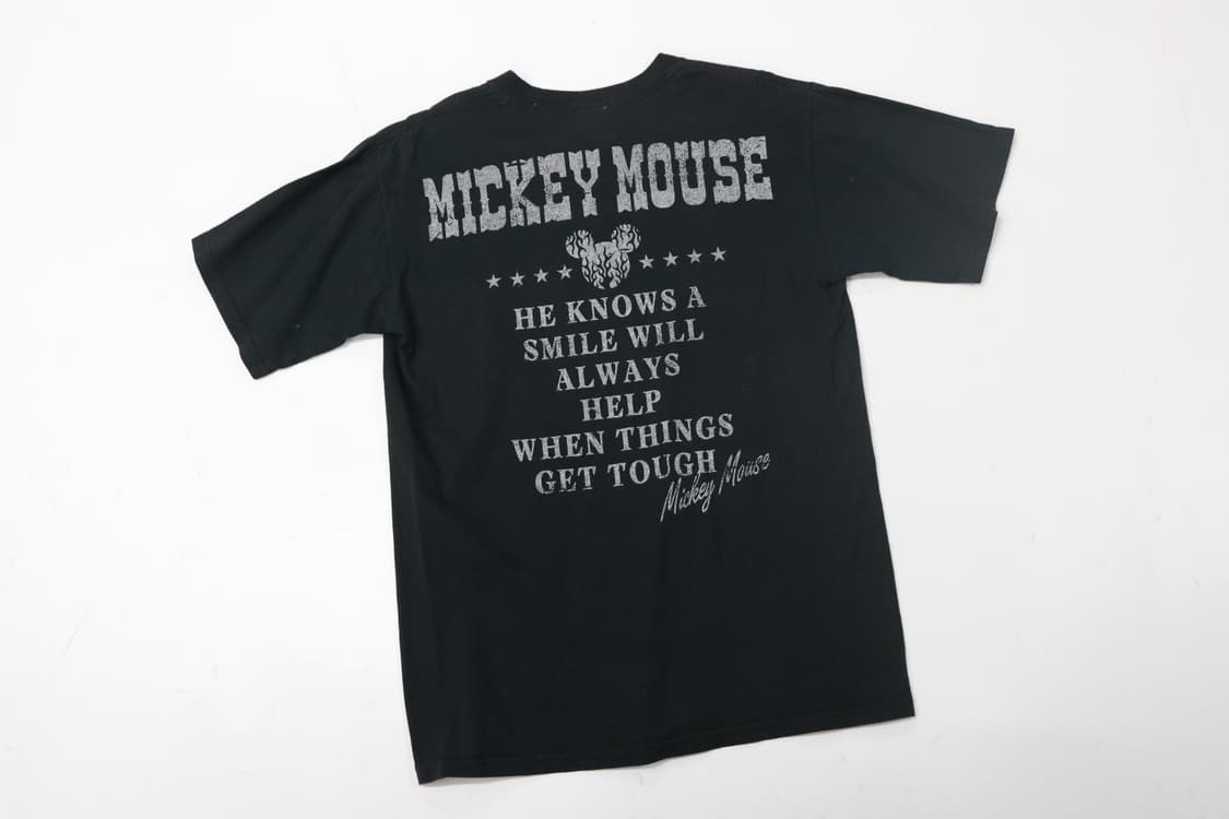 디즈니 미키 마우스 빈티지 플레임 로고 블랙 반팔 티셔츠 (S) 상품이미지8