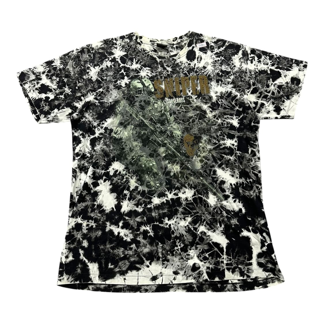 ✨ (바배) 빈티지 서바이벌 카모 스나이퍼 해골 타이다이 반팔티 상품이미지1