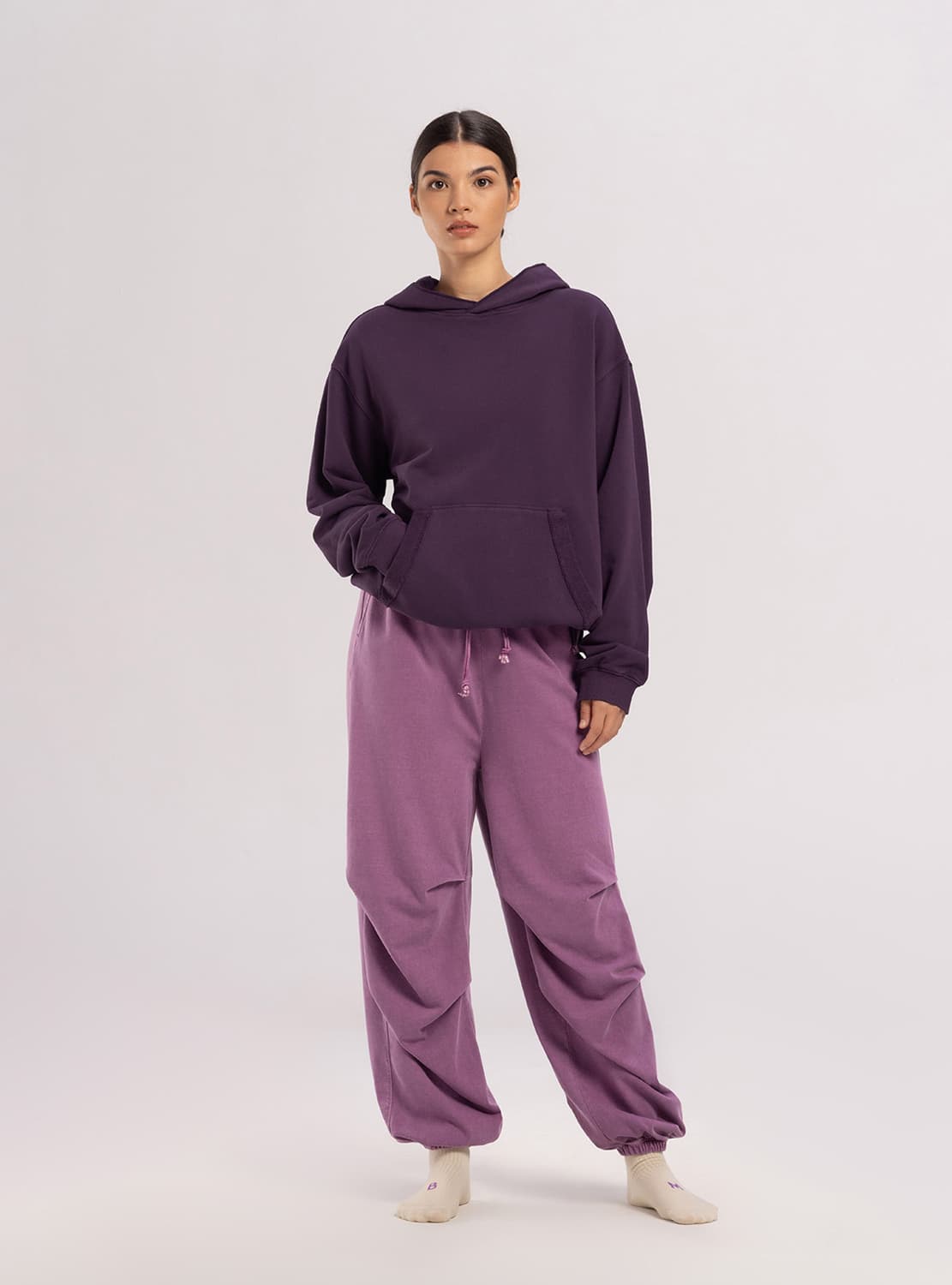 부디무드라 Double tuck pants Berry Conserve M 상품이미지3