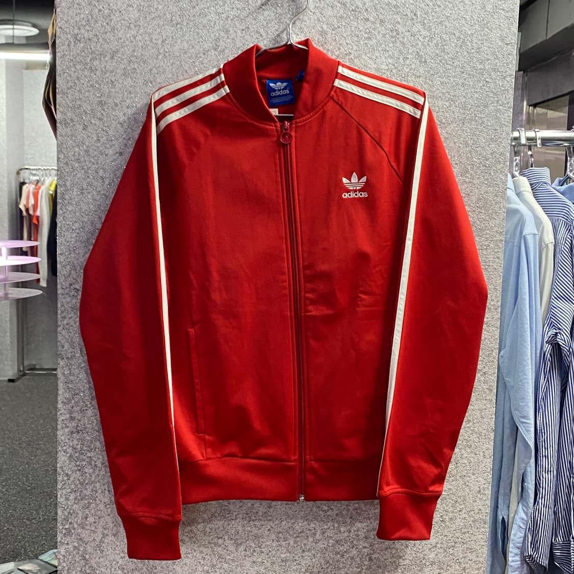 아디다스 오리지널 사이드라인 레드 배색 트랙 탑 져지 B3128  상품이미지2