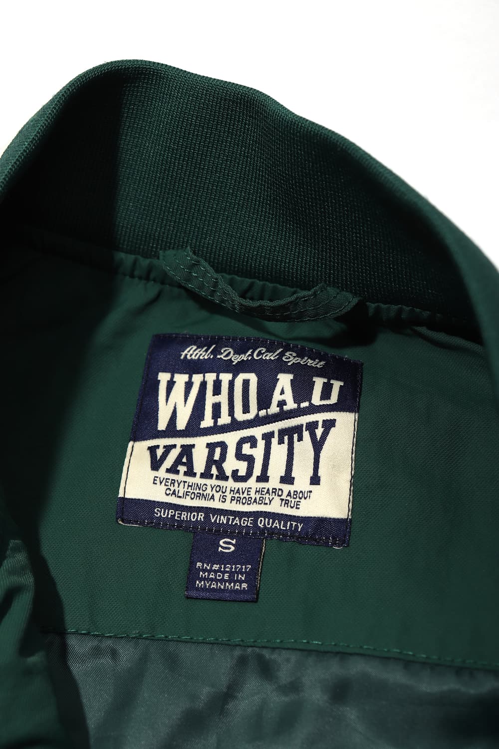 WHO.A.U 딥 그린 바시티 점퍼 size S 상품이미지4