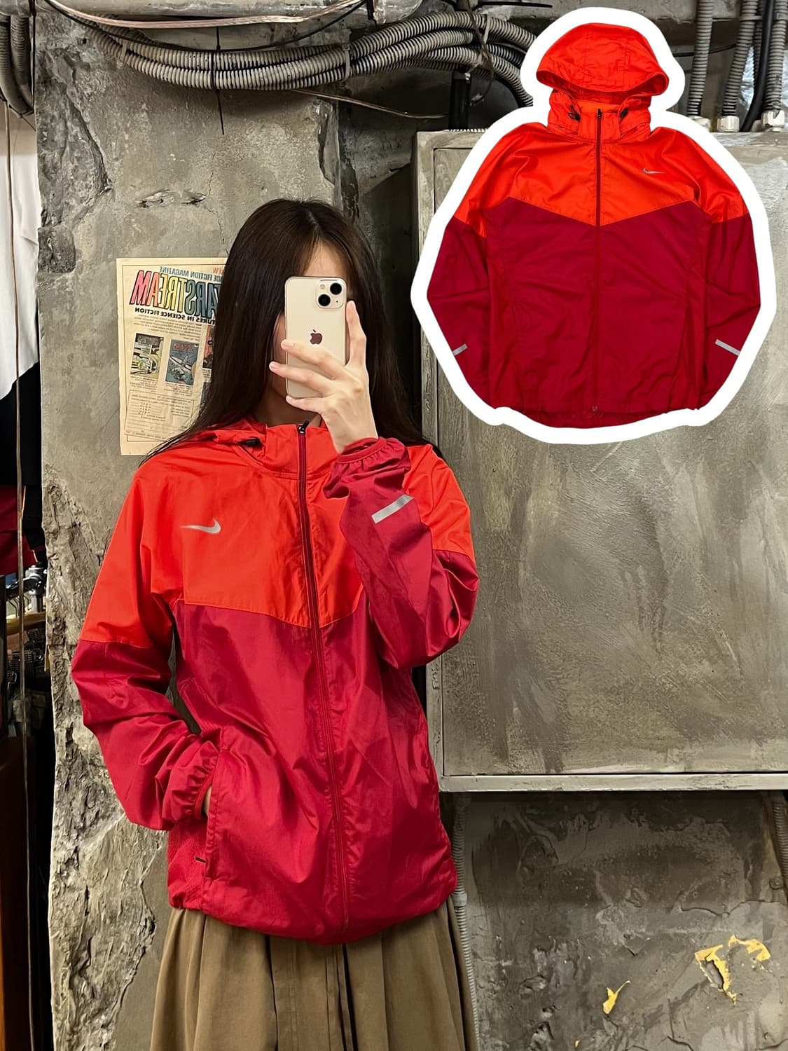 나이키 바람막이 레드 S #csz652 상품이미지1