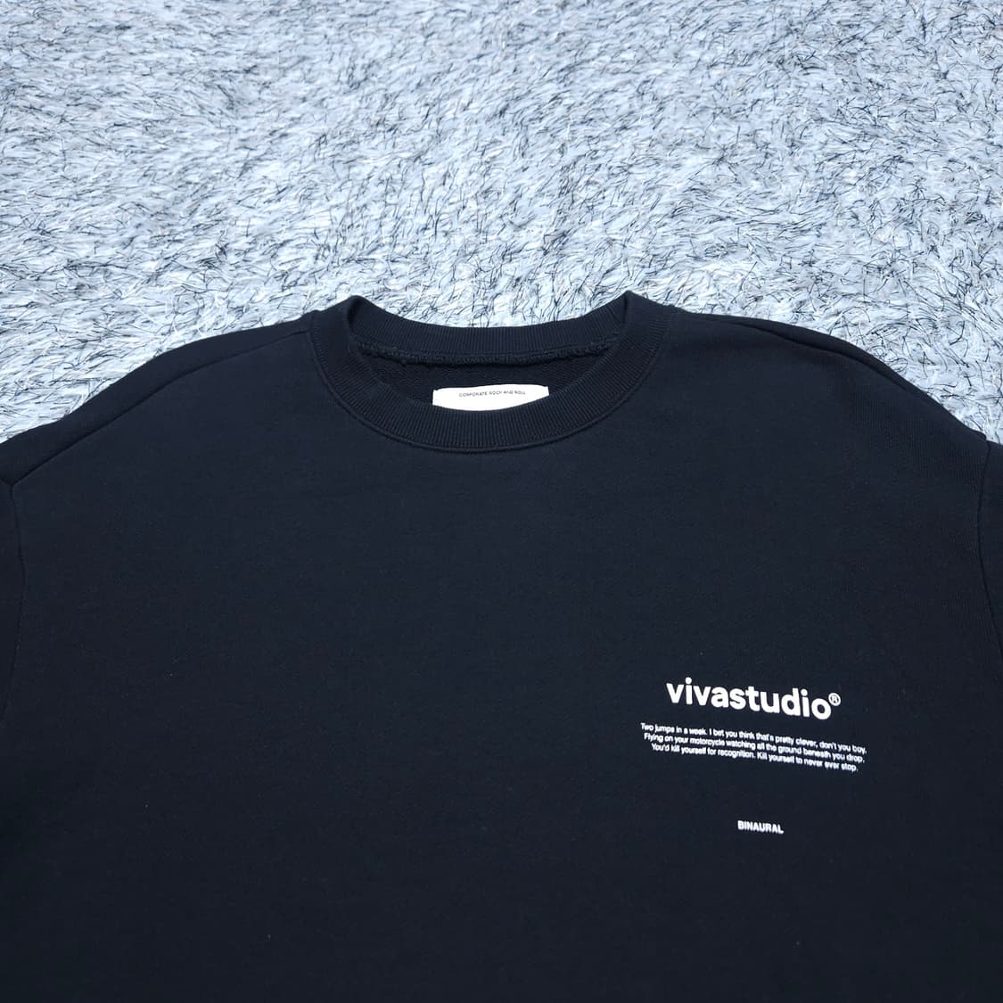 비바스튜디오) M 남자 블랙 맨투맨티셔츠 / 왕눈이샵 상품이미지3