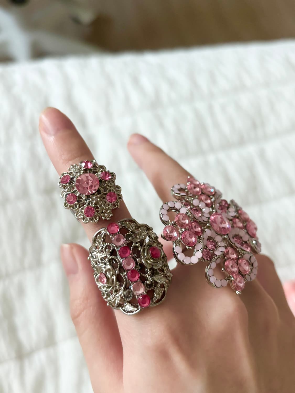 핑크 스왈 반지 3개 일괄 판매 상품이미지2