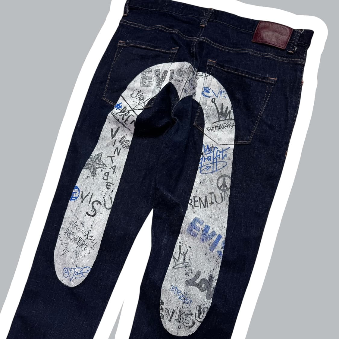 에비수 빅로고 프린팅 베기팬츠 상품이미지1